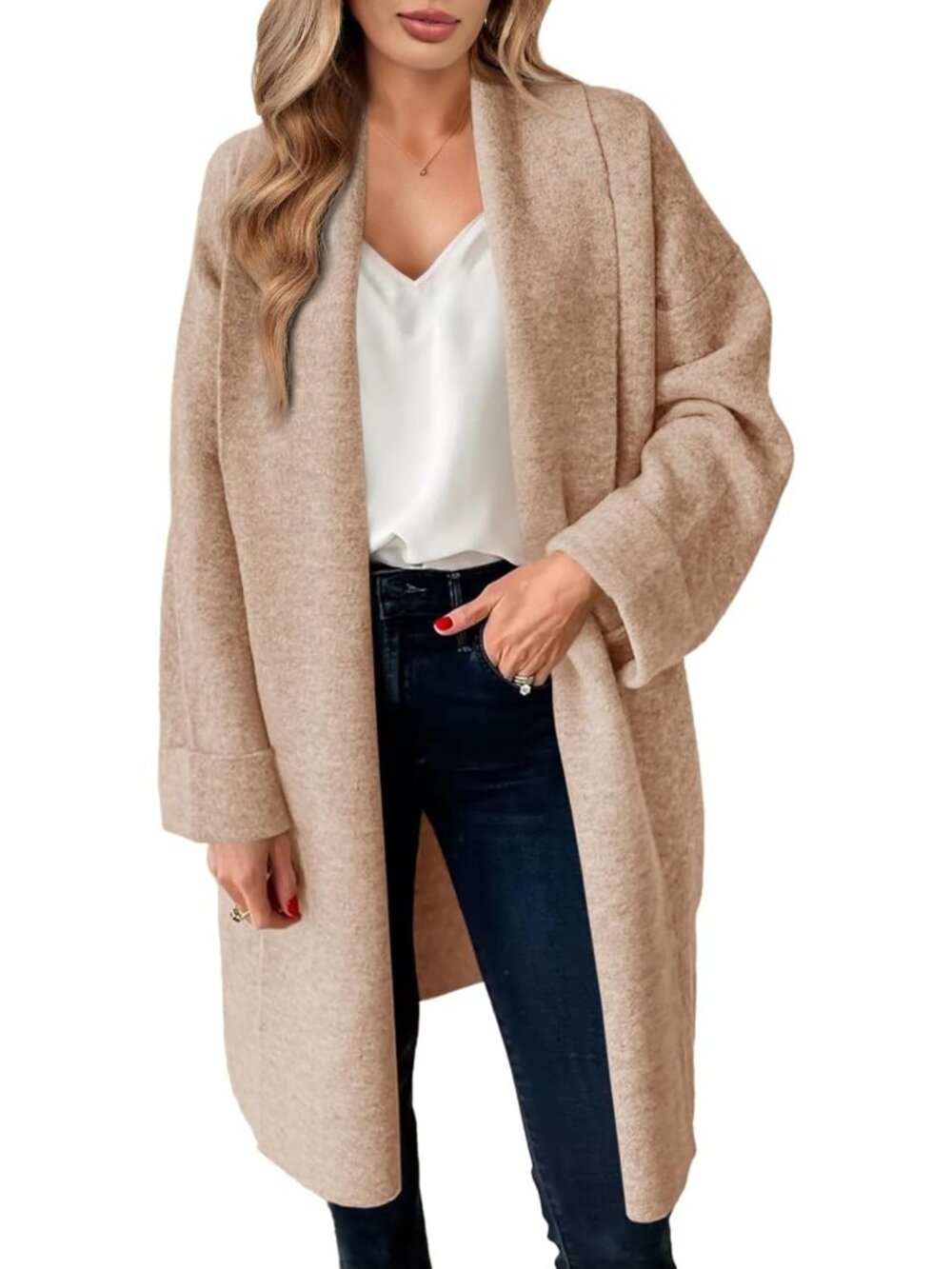 Cozy Oversized Long Cardigan Sweater - Chunky Knit Open Front Coatigan for Fall